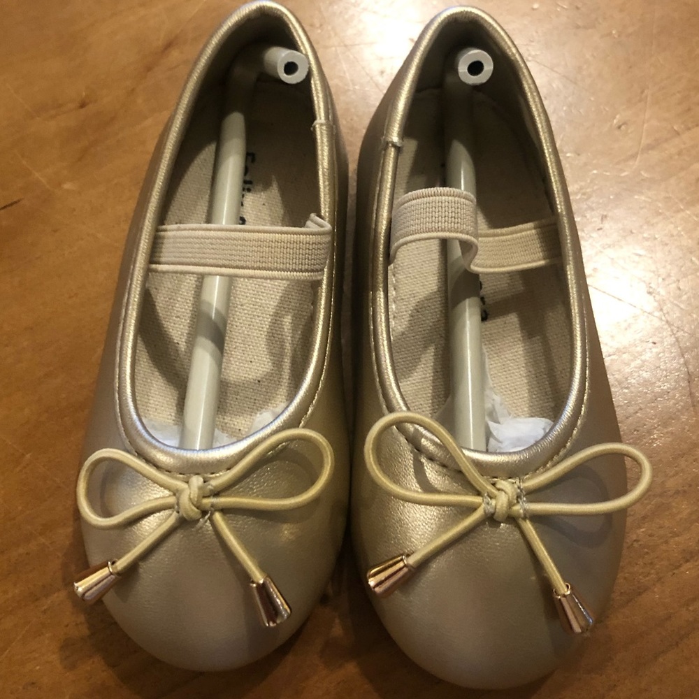 Felix & Flora Gold Ballet Flats, 5T